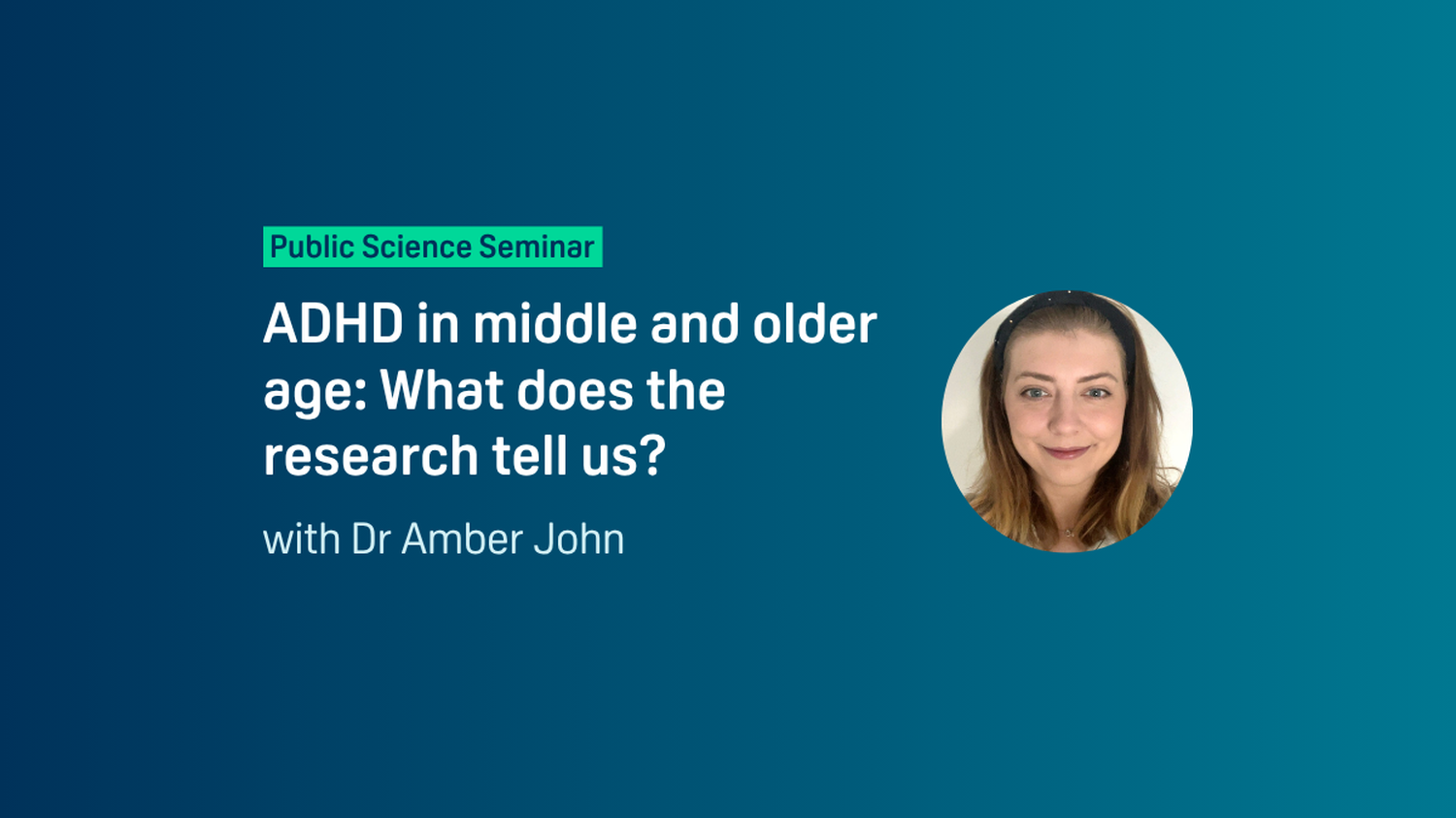 Science Seminar header Dr Amber John