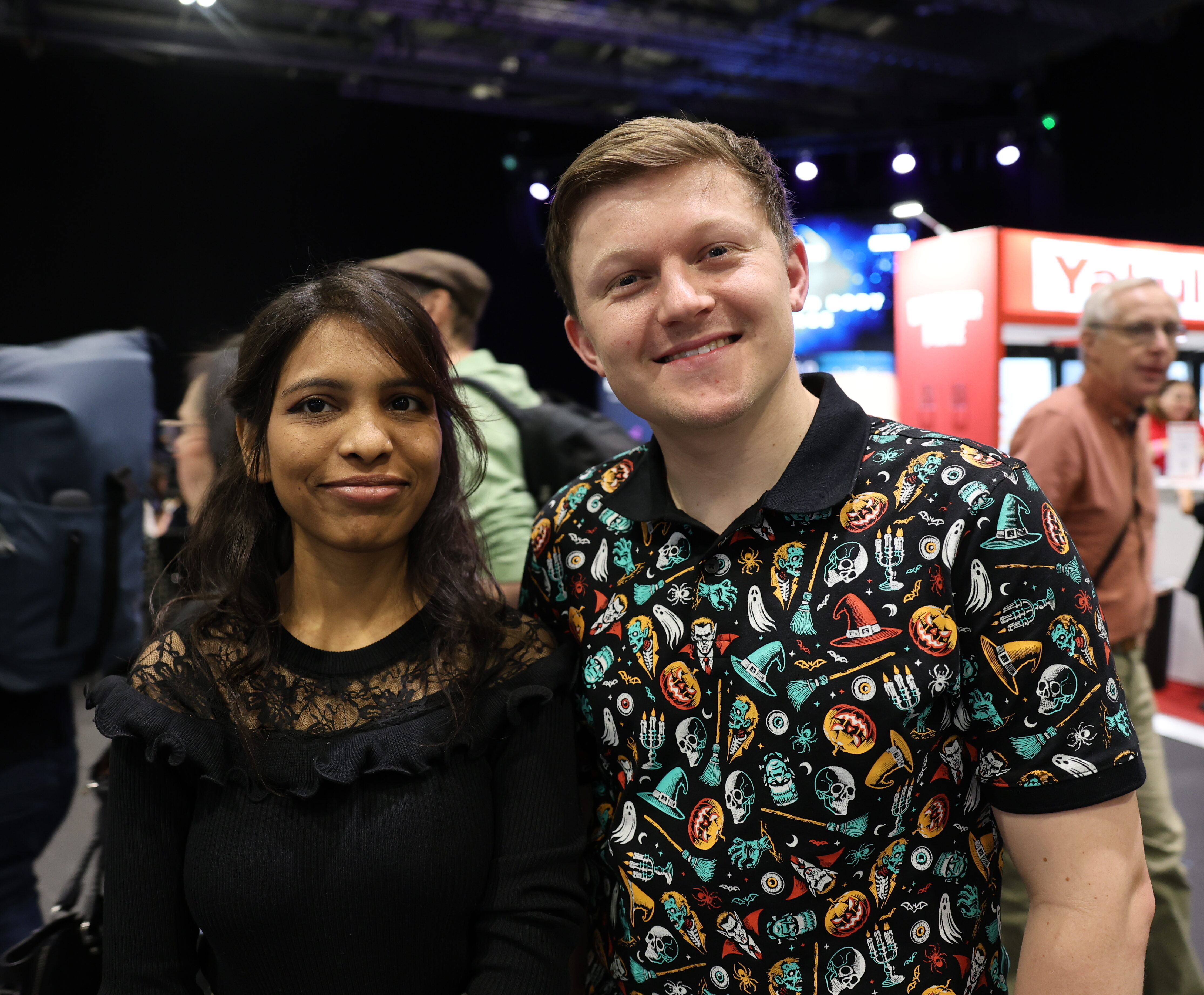Josh photographed with Science Bake Off winner, Anshuli