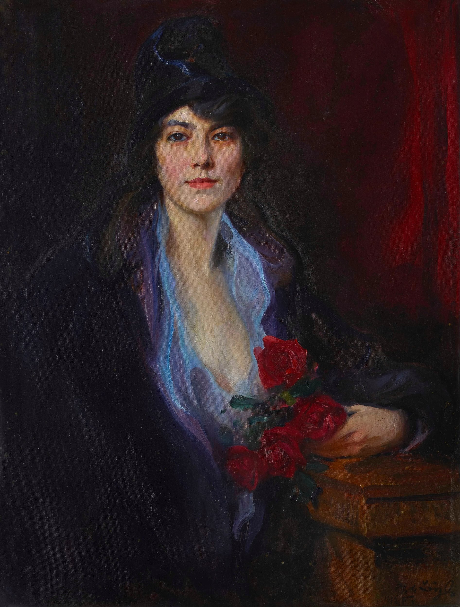 Colour image of the Dorothy Temple Cross painting by Philip de Laszlo