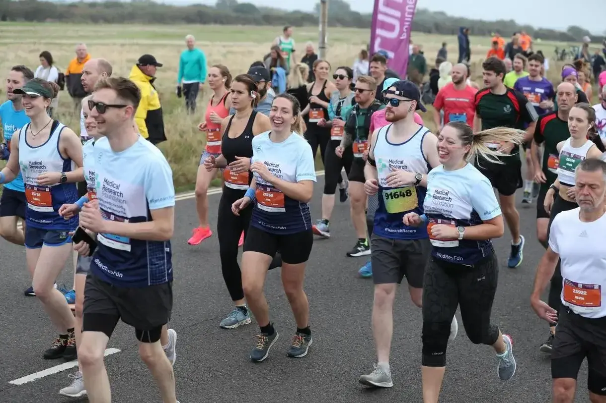 Runners participate in a half marathon to raise money for the Medical Research Foundation
