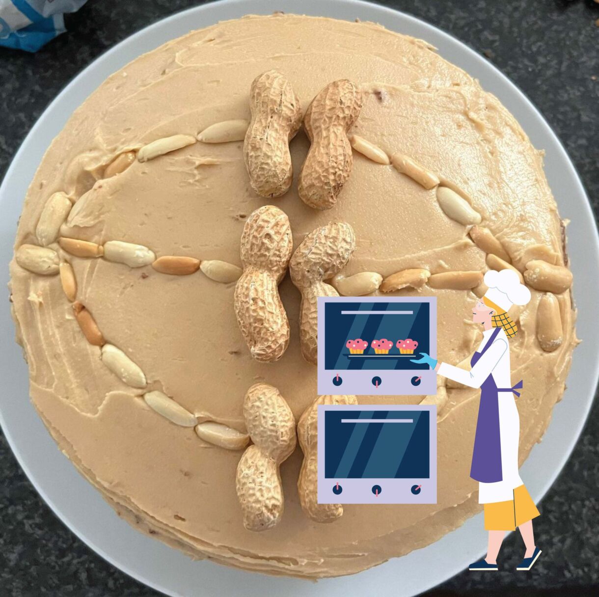 Cake and scientist peanut
